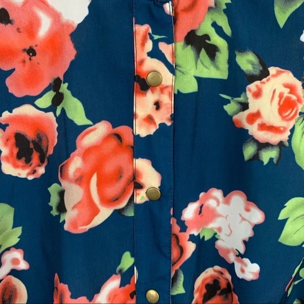 SHADES O F GREY BY MICAH COHEN Romper Womens Extra Small Blue Feminine Romantic - Picture 9 of 9